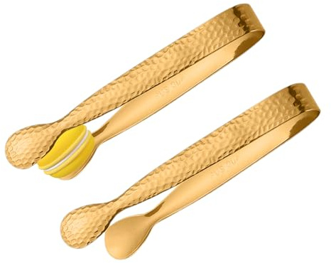 Duvcoywae Tenazas Pequeñas Para Azúcar - 2 Piezas Utensilio De Acero Inoxidable Para Agarrar Azúcar | Tenazas De Metal Para Cócteles - Para Rodajas De Limón, De Té, Amante Del Café, Panadero,