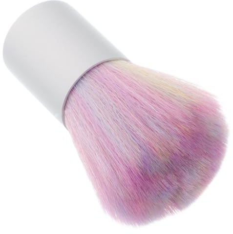 Cepillo Limpiador de Uñas y Mango Corto con Cerdas Arcoíris | Fibras Sintéticas, Base Plástica, Uso en Salón y Dibujo, Diseño Multicolor para Polvo