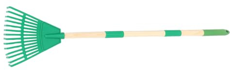 HOMSFOU Rastrello da Giardino Piccolo in Plastica con 14 Denti, Manico Staccabile e Leggero, Rastrello Portatile Multifunzionale per Manutenzione Prato, Pulizia Arbusti e Giardinaggio