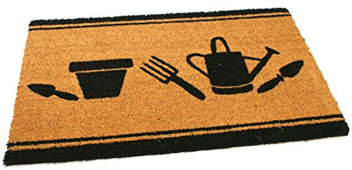 Black Ginger, Türmatten, aus Kokosfaser, dick und dekorativ, gemustert im Naturdesign Garten