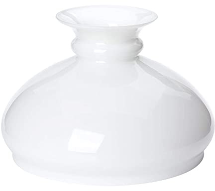 Vesta Schirm für Lampen (Ø 275 mm, unten 242 mm), Höhe 185 mm, Ersatz Lampenschirm aus Glas, Glasschirm für Petroleumleuchten, Laternen, Leuchten, Opalglas, Weiß