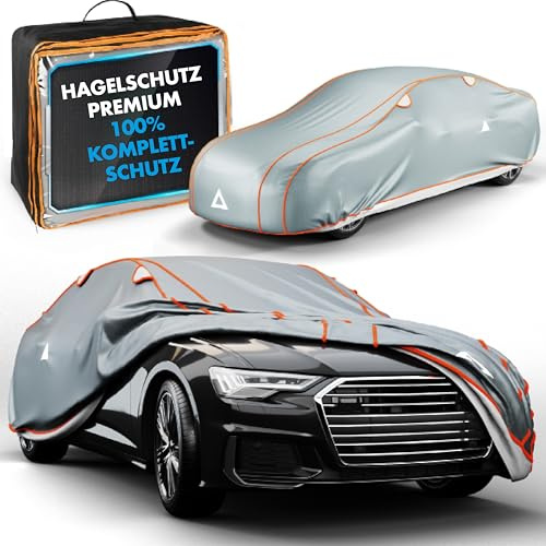 WALSER Hagelschutz Abdeckplane Auto, Auto Hagelschutzplane Perma Protect Complete, Abdeckplane Auto, Autogarage Abdeckung Größe 1 grau