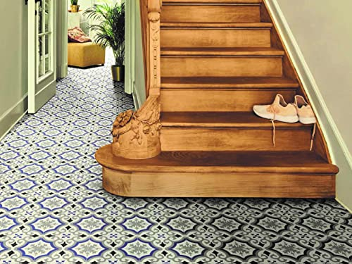 PVC Bodenbelag Vinylboden in formschönen Ornamenten, Zuschnitt (2m breit, 7m lang)