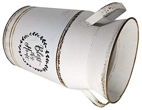 Cabilock 1 Pc Juego De Jarra De Leche Maceta Flor Rústica Rústico Jarrones Ikebana Jarrón De La Casa De Campo De La Vendimia Lata De Leche Rústica Hoja Galvanizada Antiguo Boda
