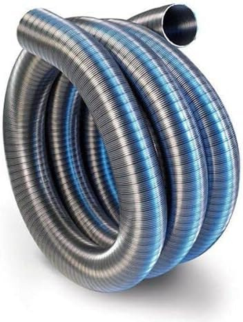 Single Skin Stainless Steel Flexible Chimney Flue Liner 316 Grade Pipe Hose Tube (125mm/6m)