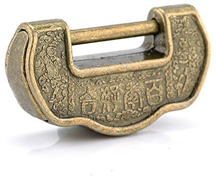 Ruluti 1 Stücke Vintage Schloss Schlüssel Alte Chinesische Vorhängeschloss Schlüssel Für Türschrank Schmuckkiste Geschenkbox 34 X 20mm