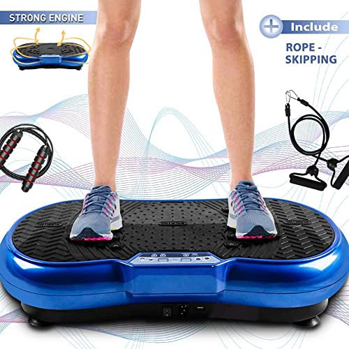 bigzzia Vibration Plate Exercise Machine - Oscillation, Linear, Vibration Platform | Whole Body Workout Equipment for Home, Weight Loss, Toning & Wellness (BLUE)