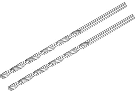 sourcing map HSS Haute Vitesse Acier Extra Long Hélicoïdal Foret Pointes 6mm Forage Diamètre 160mm Longueur 2 Pcs