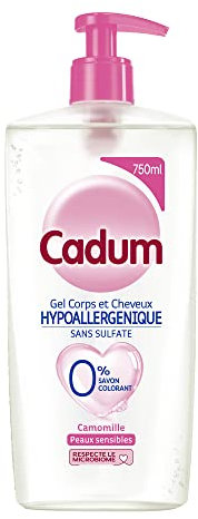 Cadum Gel corporal y capilar, hipoalergénico, sin sulfatos, 750 ml