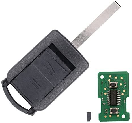 Schlüssel Fernbedienung Autoschlüssel Funkschlüssel 2 Tasten Sendeeinheit 433Mhz Sender ID40 HU100 mit elektronische Karte Transponder Gehäuse Fräsen Batterie für Corsa C Meriva A Tigra TwinTop Combo