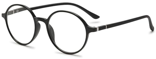 VEVESMUNDO Blaulichtfilter Lesebrille Runde Retro Groß Damen Herren Anti Blaulicht Lesehilf Sehhilfe Brille +1.0,+1.5,+2.0,+2.5,+3.0,+3.5,+4.0