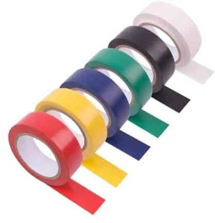 DAFROH Isolierband PVC-Isolierband, 18 mm x 10 m, Isolierband Farbig Set, Universal Isolierband Wasserdicht Elektrisch PVC Klebeband Dichtband für Verkabelungsprojekte und Reparaturen Bunt 6 Rollen