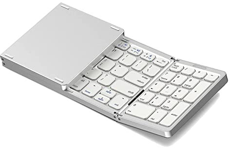 MARKELL Clavier Bluetooth Pliable, Clavier sans Rechargeable USB pour iOS, Android, PC Portable Smartphone-Argent