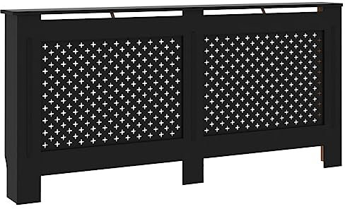 Coavain Heizkörperabdeckung 172x19x81.5 cm Schwarz MDF Stilvolle Praktische Heizkörperverkleidungen Robust Langlebig Einfach zu Montieren Innendekoration Wohnzimmer Bietet Ausreichend Platz