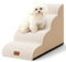 COZY KISS Escalera para Perros Pequeños, Escaleras para Mascotas de Espuma para Cama y sofá, Rampa para Gatos con Funda Lavable y Fondo Antideslizante, Ligera, 40x72x50cm, 4 Peldaños, Beige