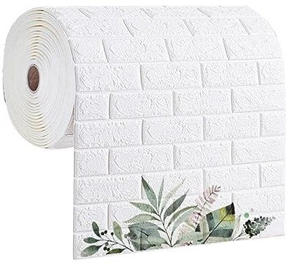 Papier Peint Mural 3D Autocollant en Blanc,à décoller et à Coller,Panneaux de Briques en Mousse Imitation Pierre pour Chambre à Coucher,Salon,décoration de Fond de télévision (Taille: 10 m)