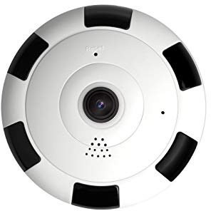 Cubre Webcam IP Fisheye Mini 1080P HD Visión Nocturna WiFi Cámara 360 Cámara Panorámica Inalámbrica Soporte Webcam Pa (White, One Size)