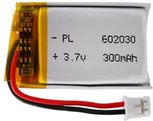Batería Lipo 3.7V, 300mAh 602030 a Iones de Litio con conexión 2P-PH con Paso 2,0 mm
