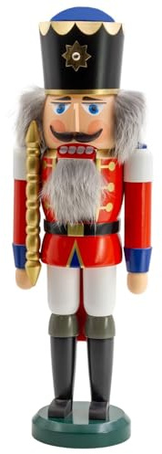 Seiffener Volkskunst | Nussknacker aus dem Erzgebirge | König mit Zepter 39 cm | Nussknackerfigur Deko Figur | Original Erzgebirgische Volkskunst | 11201/9 | rot Neuauflage