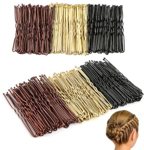 300 Stück Haarnadeln, 5cm&6cm Bobby pins Haarnadeln Metal Hair pin Girls Hair Accessories Bun Pins Ideal für alle Haartypen (Gold/Schwarz/Braun)