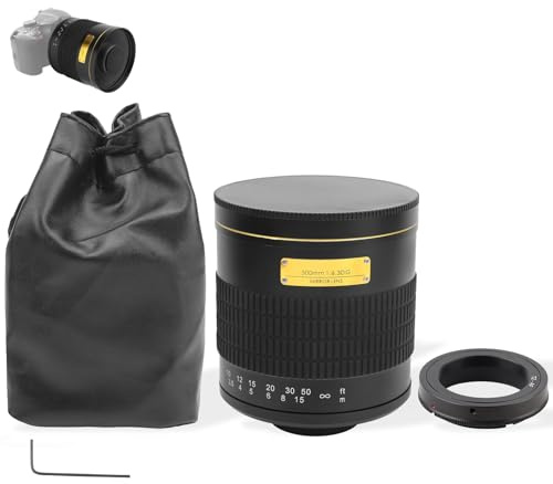 Téléobjectif Principal, 500 mm F6.3 Super téléobjectif Miroir, Zoom Manuel, Super téléobjectif adapté pour Appareil Photo Reflex numérique à Monture AF (Negro)