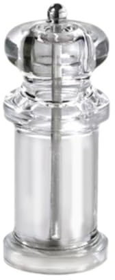 Muuoeou Klare Acrylmühle Chili Kreuzkümmel Pfeffermühle Inkl. Präzisionsmechanismus und Premium Qualität Meersalz und Pfeffer