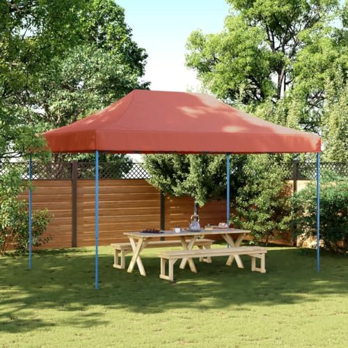 Xichuzi Partyzelt Faltbar Pop-Up Terrakottarot 440x292x315 cm, Festzelt, Pavillion, Bierzelt, Garten Party Zelt, Gartenzelt, Grillpavillon - 4004965
