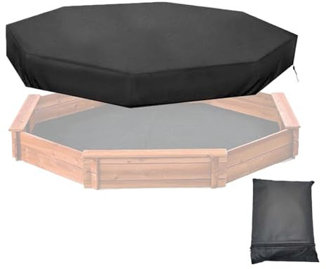 Couverture de bac à Sable, Couverture de bac à Sable octogonale,Couvercle de bac à Sable Coupe-Vent en Tissu 210D octogonal - Boucle réglable, Protecteur de bac à Sable Pliable avec Cordon de s