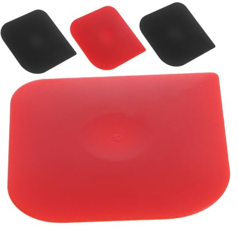 OUNONA Lot de 4 Grattoirs en Plastique Pp Cuisine Design Ergonomique et Prise Confortable, Racloir à Pâte pour Fabrication de Pain et Décoration de Gâteaux