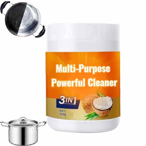 PâTe De Nettoyage à L'Huile De Noix De Coco Inoxydable 3 En 1,Nettoyant Puissant Pour La Cuisine,Nettoyants Tout Usage,DéGraissant Robuste Pour Robinets,Carrelage,Four Surfaces MéTalliques (1 pièce)