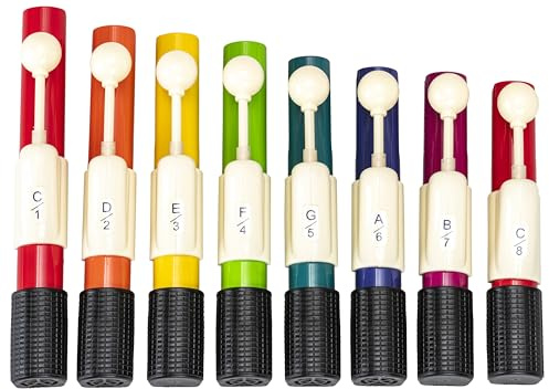Betzold Handchimes in Boomwhackers®-Farben | farbiges Handglocken-Set, Klangstäbe