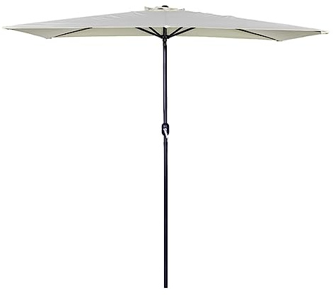 Sombrilla de exterior de 2,5 m para terrazas pequeñas, toldo de balcón montado en la pared, con manivela, protección UV, elegante parasol para patio y jardín, color blanco