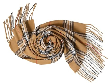 PSFXBM Scarf, Tartan Scarf for Women and Men, Classic Plaid Design, Soft and Warm Winter Accessory for Women Men Cashmere Feel Stripe Plaid Tartan Scarf, 35x190 cm