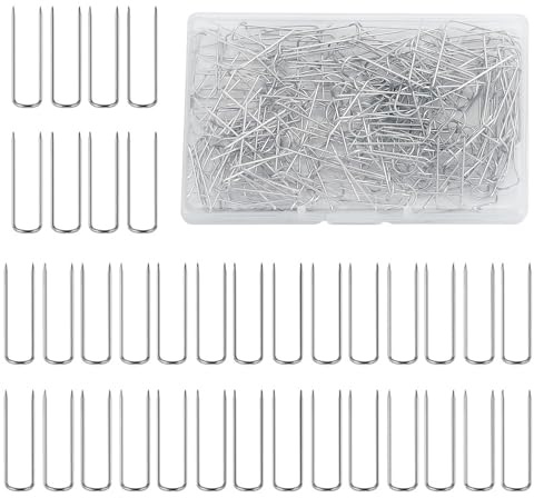 200 ST U-formade Nålar, 23 mm Rostfritt Stål Sy- och Hantverksnålar, Quilting- & DIY-projekt, Blockingnålar för Att Fästa Tyger och Dekorationer (Silver)