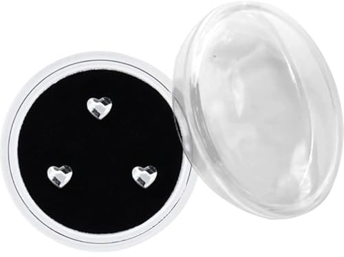 Tooth Jewelry, 0.12 Inch Heart-Shaped Crystal Diamond Tooth Gems, Stylish Glossy Small Teeth Gems for Reflective Teeth/Nail Art/Face Makeup/Crafts DIY..