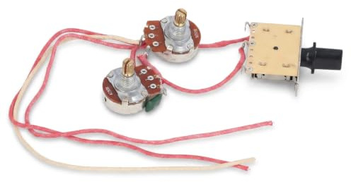 HaloVerde Electric Guitar Wiring Harness with 3 Way Toggle Switch and 250K Potentiometers, Prewired Wiring Harness Kit with Low Noise Components for Telecaster