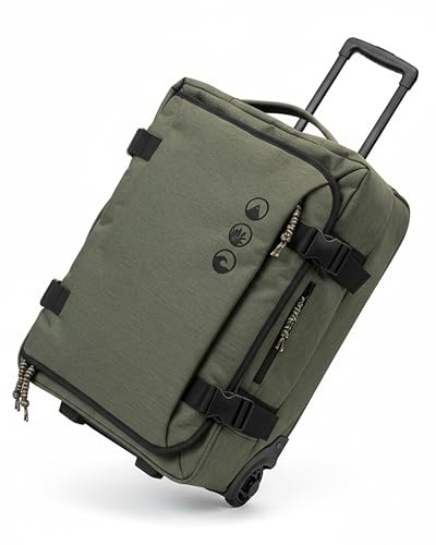 SONS OF ALOHA Handgepäck Koffer 55x40x20cm mit Rollen - Kane Bordgepäck leicht recyceltes Meeresplastik Olive passend für Ryanair, Lufthansa, Eurowings