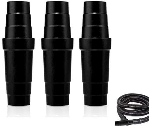 Oiieco 3 Pcs Vacuum Hose Adaptor 31.5-45mm, Universal Dust Extractor Hose Adapter Multi Size Cuttable Vacuum Cleaner Hose Connector for Table Saw,Circular Saw,Grinding Machine (Black)
