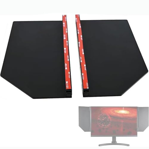 Solskydd for stationär dator, Bärbar LCD LED Video Monitor Huva Solskydd | Skärmhuva, 24-25 tum justerbar, integritetsskydd, 180° justeringsvinkel, antireflexskärm, for spel på kontorsarbete(A set)