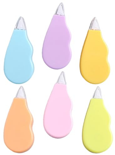 Kisangel 6 Pièces Ruban Correcteur Lot Grosse Capacité en Plastique | Prise en Main Confortable, Format Léger et Portable, Couvre Stylos, Crayons ou Marqueurs
