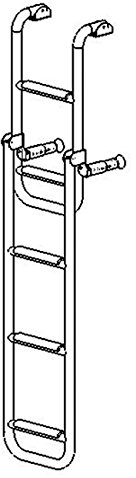 Badeleiter 2 plus 3 Stufen Bootsleiter klappbar Edelstahl 280x1325mm