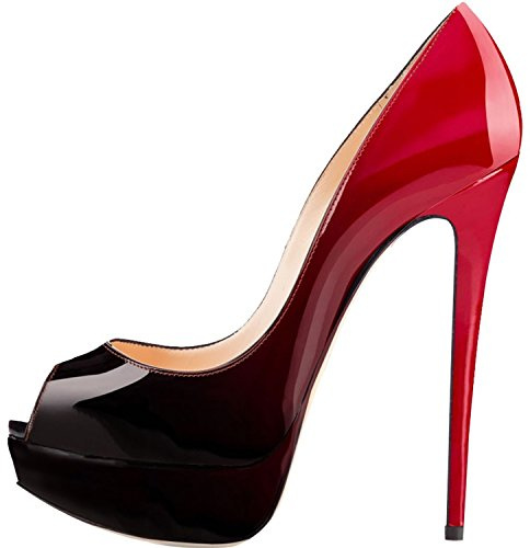 Elashe Escarpins Femme Plateforme - 15CM Escarpins Peep Toe - 3CM Plateforme Talon Chaussures Open Toe