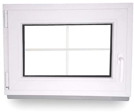 JeCo Sprossenfenster Kellerfenster Garagenfenster - BxH:900 x 700 mm - DIN Links - 2-Fach Verglasung - 60 mm Profil