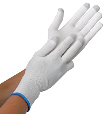 FRANZ MENSCH 24 Stück Hygostar Feinstrickhandschuhe Ultra Flex Touch | Nylon, Packung, weiß, 10/XL, L: 24cm, Feinstrickhandschuhe, Montagehandschuhe, Nylonhandschuhe