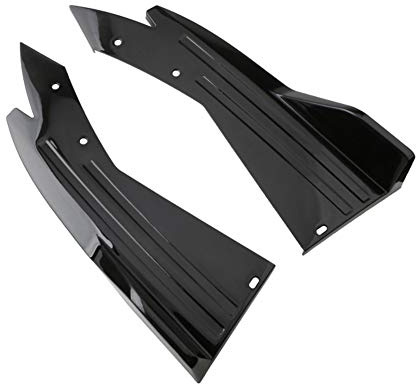 Auto Spoiler Heckstoßstange, 1 Paar Universal Heckspoiler, Auto Stoßstange Heckspoiler Lippen Heckstoßtange Wrap Corner Splitter Dekoration Zubehör Schwarz