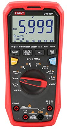UNI-T Digital Multimeter UT61B+ True RMS AC/DC Voltage Current Resistance Capacitance Tester, 1000V, 10A, 60MΩ, 60mF, 10MHz, CAT III 1000V/CAT IV 600V