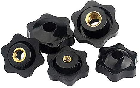 Sicherungsmutter M4 M5 M6 M8 M10 M12 Pflaume Hand festziehen Muttern Griffgewinde mechanische schwarze Daumen Muttern Klemmknopf Manuelle Muttern (5 stücke)(M12 48 Type1 5pcs)
