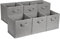 Amazon Basics zusammenklappbarer Aufbewahrungswürfel/Organizer aus Stoff mit Griffen, Einfarbig Grau, 6 er-Pack, 33 cm x 33 cm x 33 cm