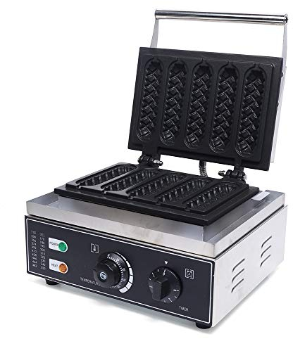 Máquina de triturador de gofrera eléctrica antiadherente comercial diseñada para cocinar gofres Hot Dogs Jugar Cinco en la Fois