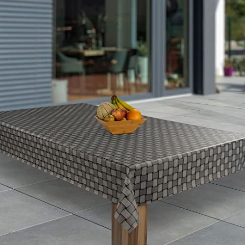 laro Wachstuch-Tischdecke Abwaschbar Garten-Tischdecke Wachstischdecke PVC Plastik-Tischdecken Eckig Meterware Wasserabweisend Abwischbar GAE, Muster:Raster Grau 3D, Größe:90x90